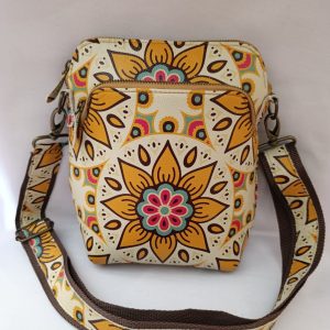 Mandela Print Unisex Leather Sling Bag – African-Inspired Everyday Crossbody