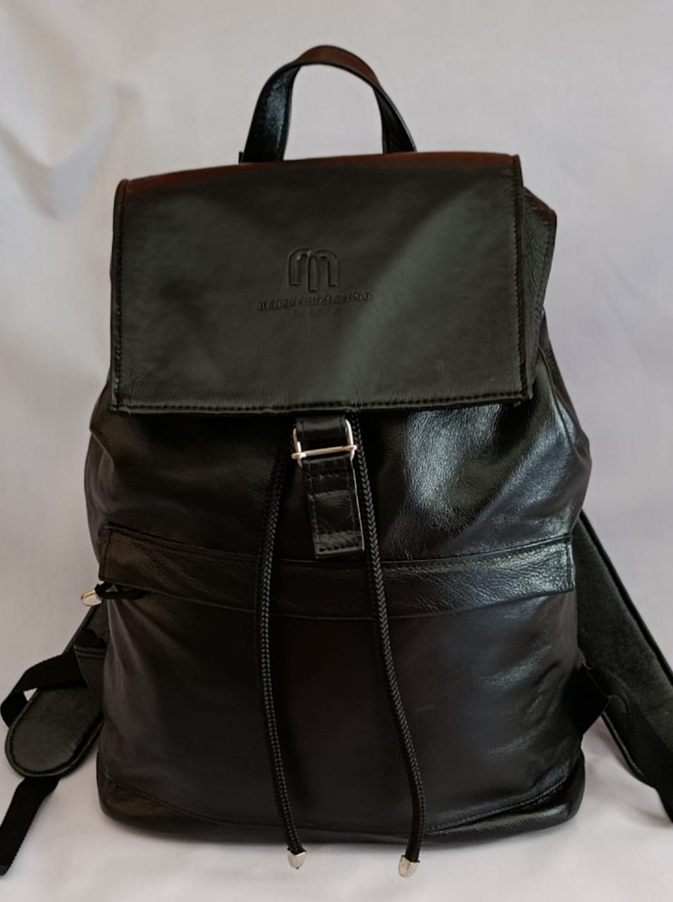 Black Leather Backpack – Classic Laptop Bag